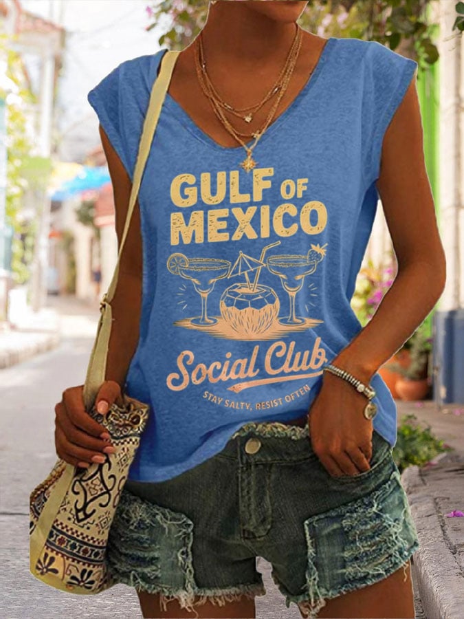 Women's Gulf Of Mexico Print Casual Vest