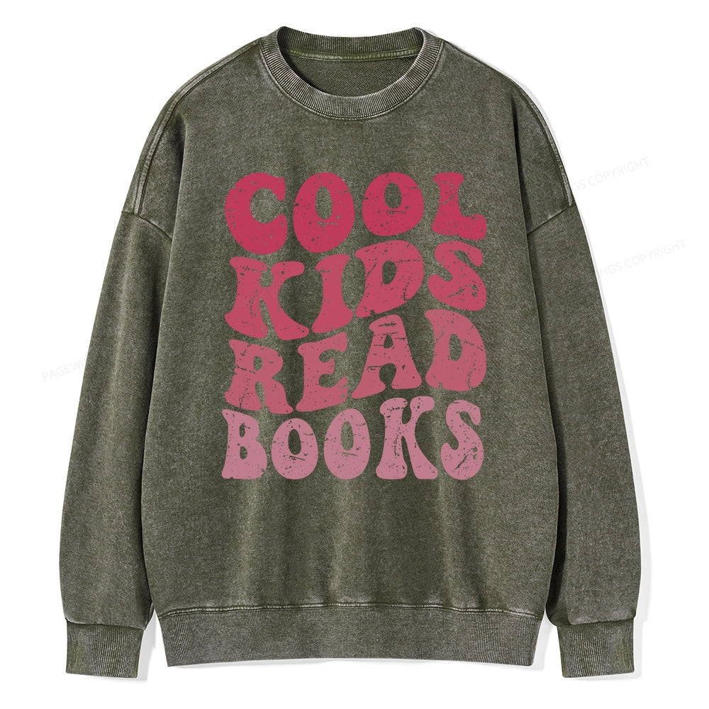 Pagewing Library Reader Book Nerd Unisex Washed Sweatshirt