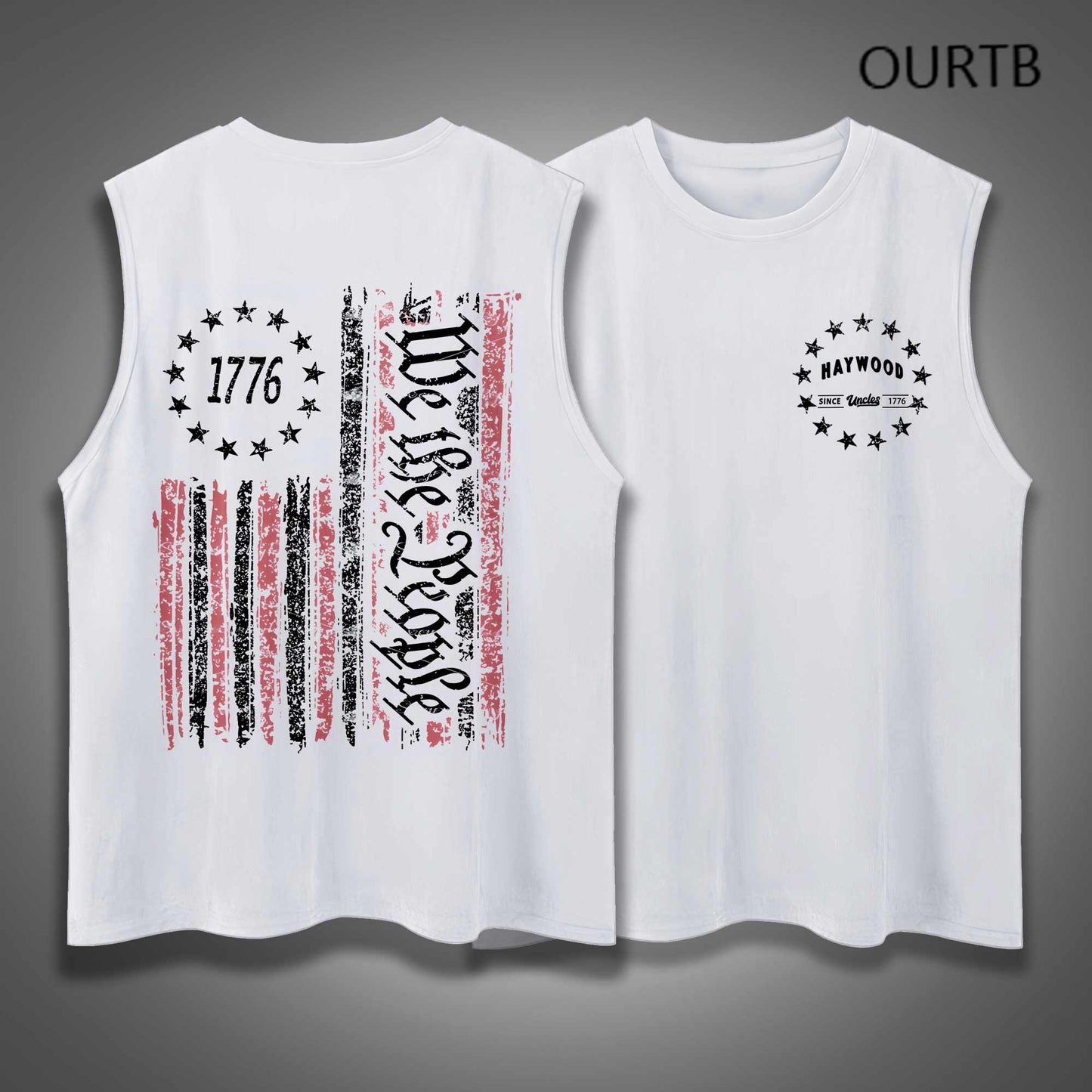 Haywood Uncle Since 1776 USA Independence Day Funny Adult Discomfort Art Print Cotton Sleeveless Tank Tops