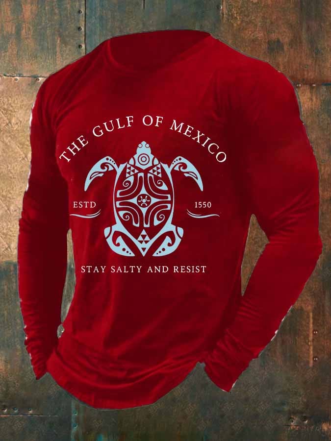 Men's Gulf Of Mexico Print Long Sleeve Top