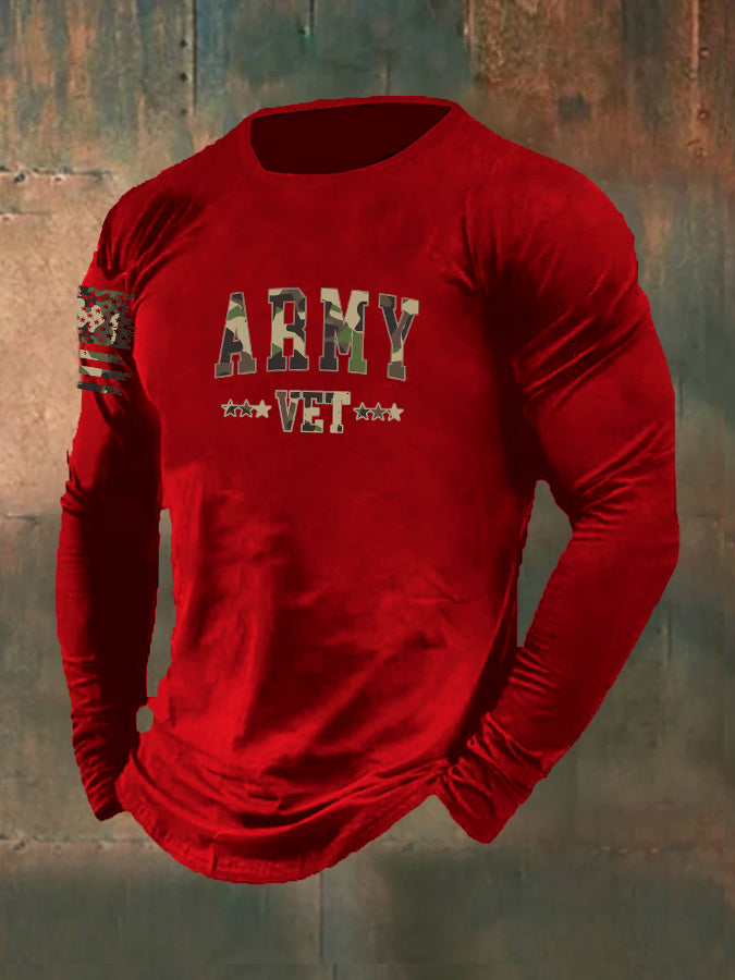 Men's Army Vet  Pattern Long Sleeve T-Shirt