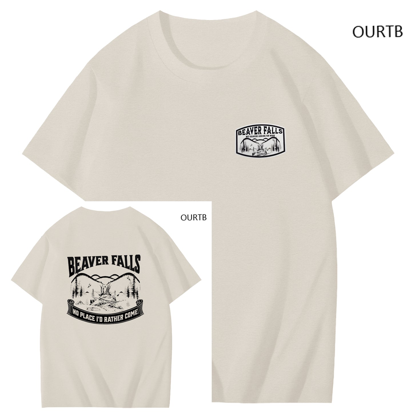 Beaver Falls No Place I'd Rather Come Funny Adoult Art Pattern Print T-Shirt