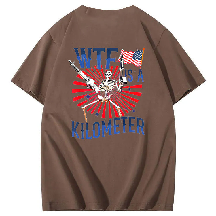 WTF It's A Klometer Pattern Print 100%Cotton T-Shirt