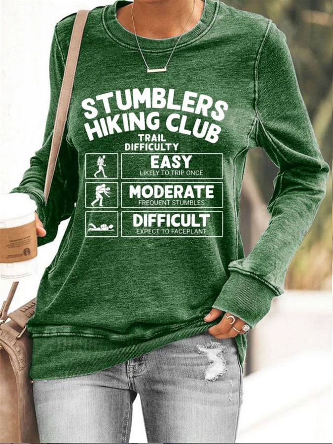 Women's Trail Difficulty Hiking Print Sweatshirt