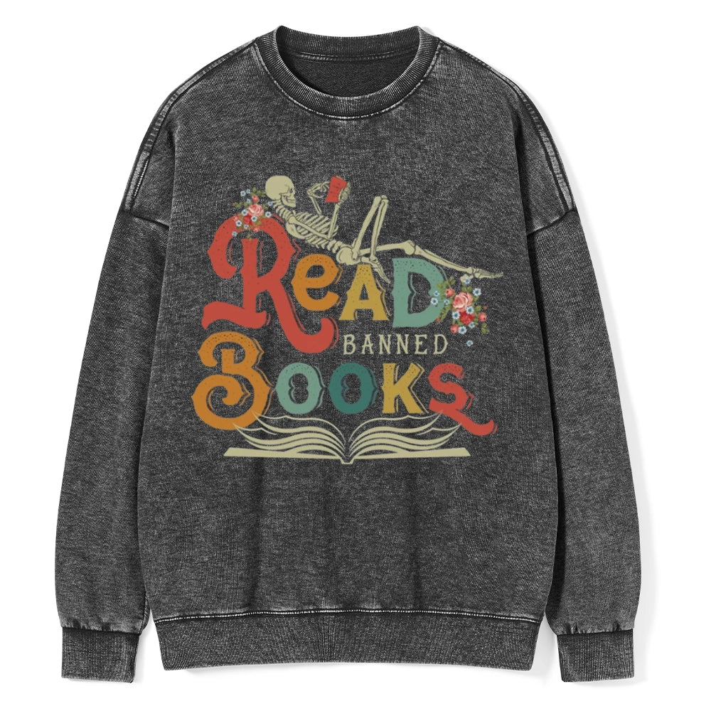 Read Banned Books Unisex Washed Sweatshirt
