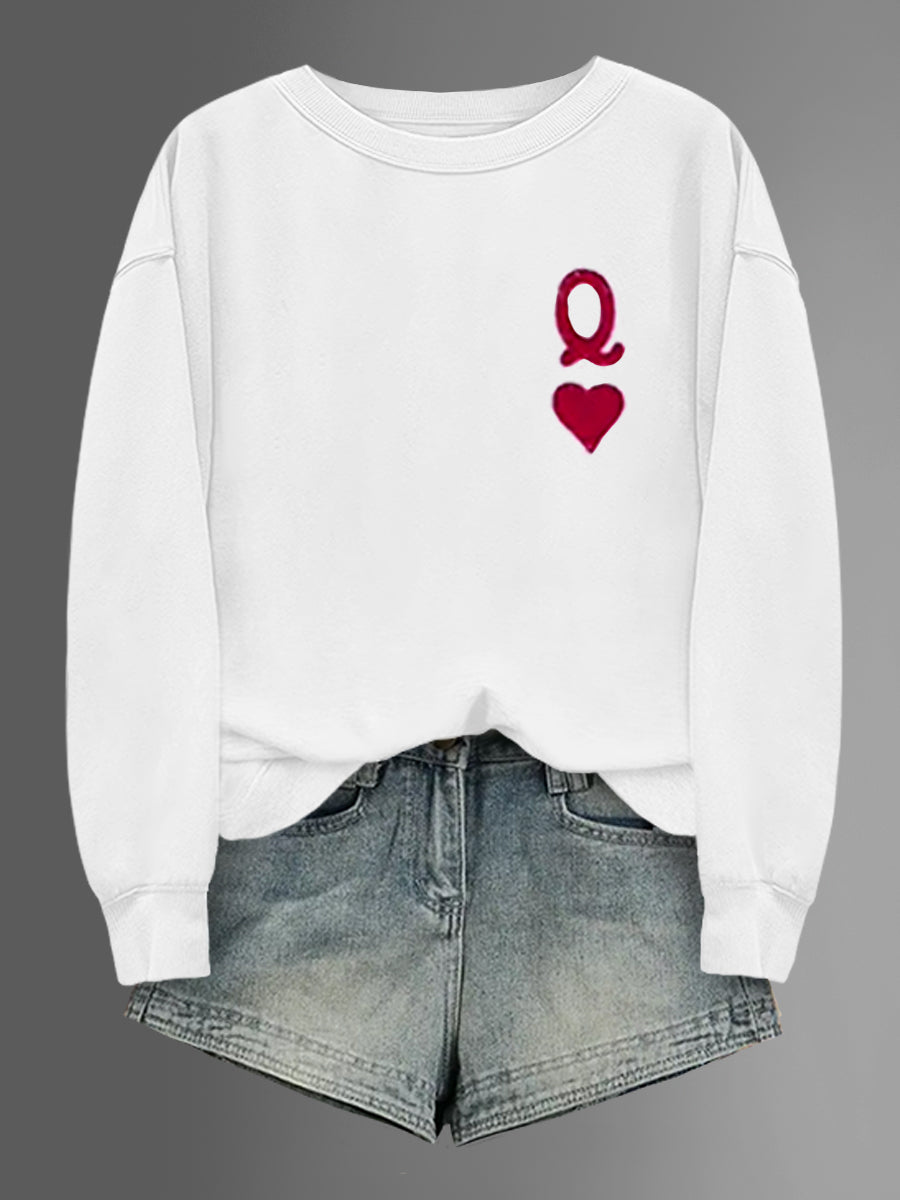 Women's The Queen Of Heart Art Pattern Print Sweatshirt