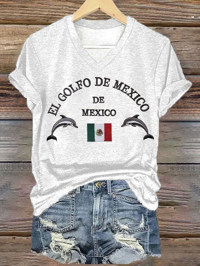 Women's Retro Gulf Of Mexico Print T-Shirt