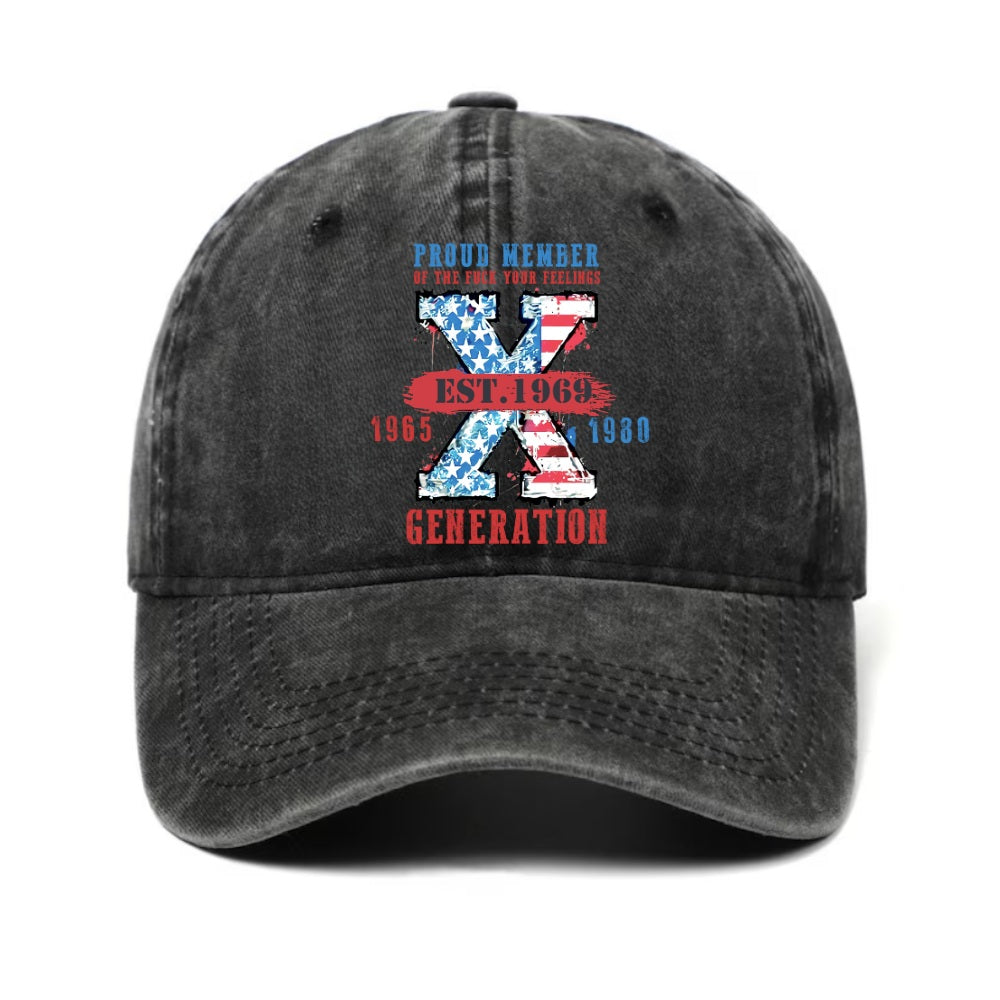 Custom Generation X 4th Of July Cap,EST Hat, PROUD MEMBEROF THE FUCK YOUR FEELINGS