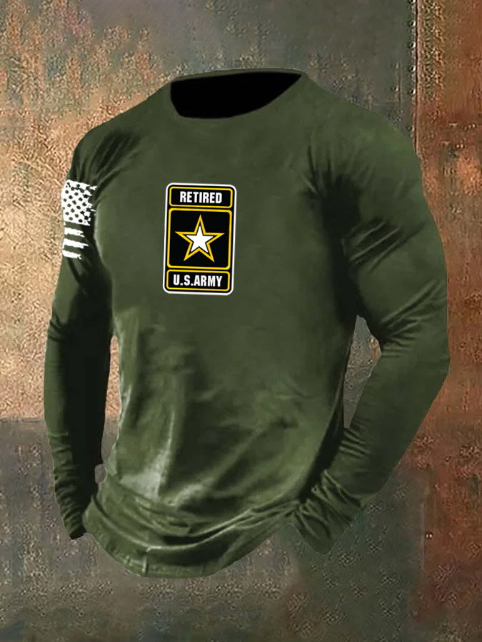 Men's Retired Army Pattern Long Sleeve T-Shirt