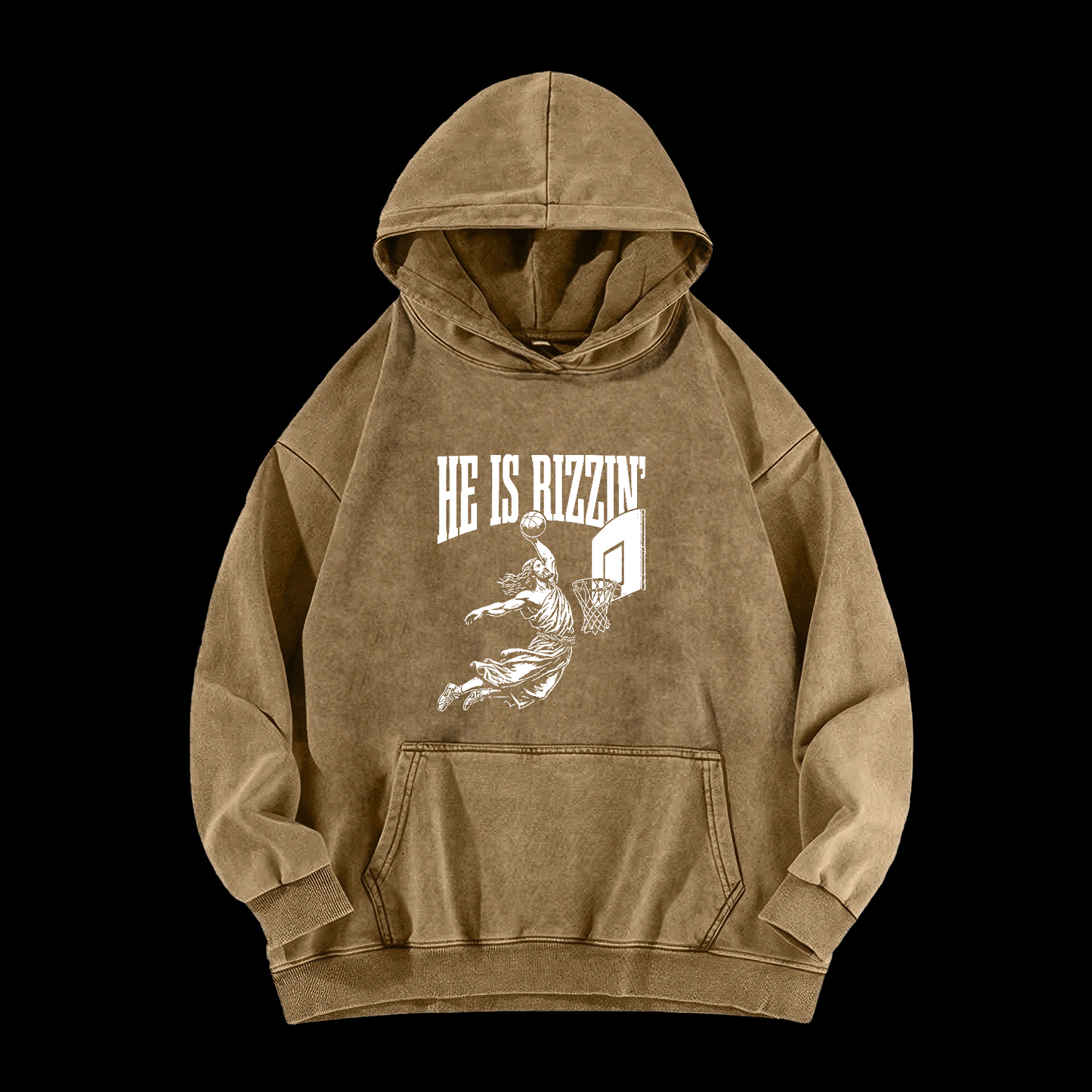 He Is Rizzin' Washed Hoodie