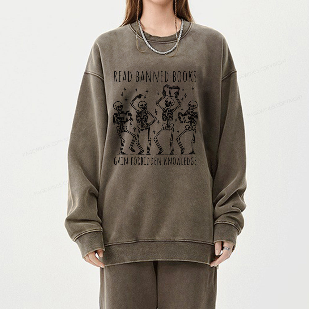 Reading Books Tee Book Lover Gift Unisex Washed Sweatshirt