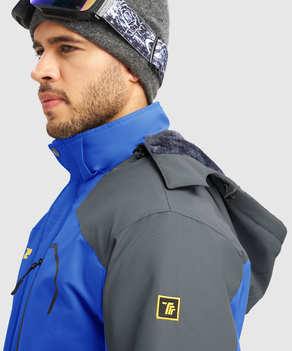 Men's Water Resistant Skiing Windbreaker Hooded Jacket