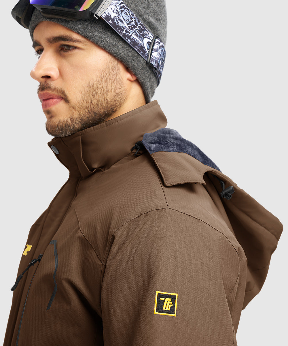 Men's Water Resistant Skiing Windbreaker Hooded Jacket