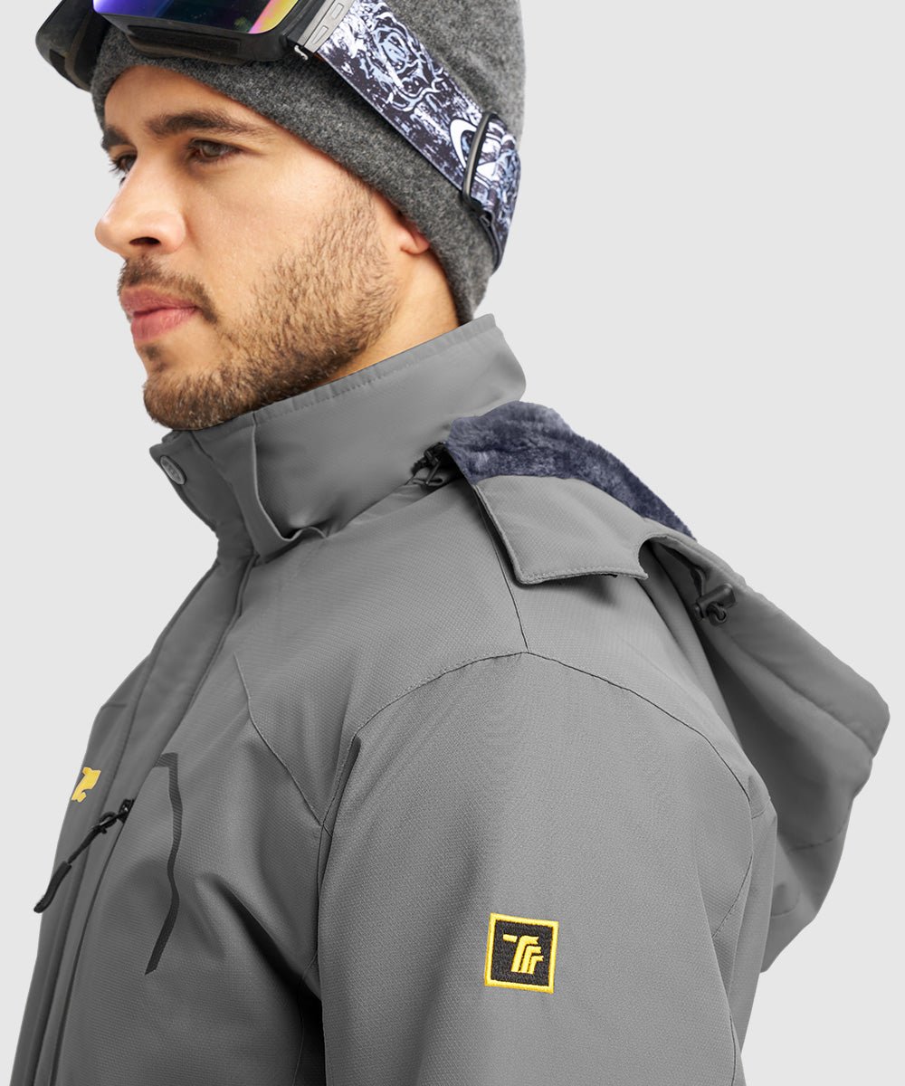 Men's Water Resistant Skiing Windbreaker Hooded Jacket