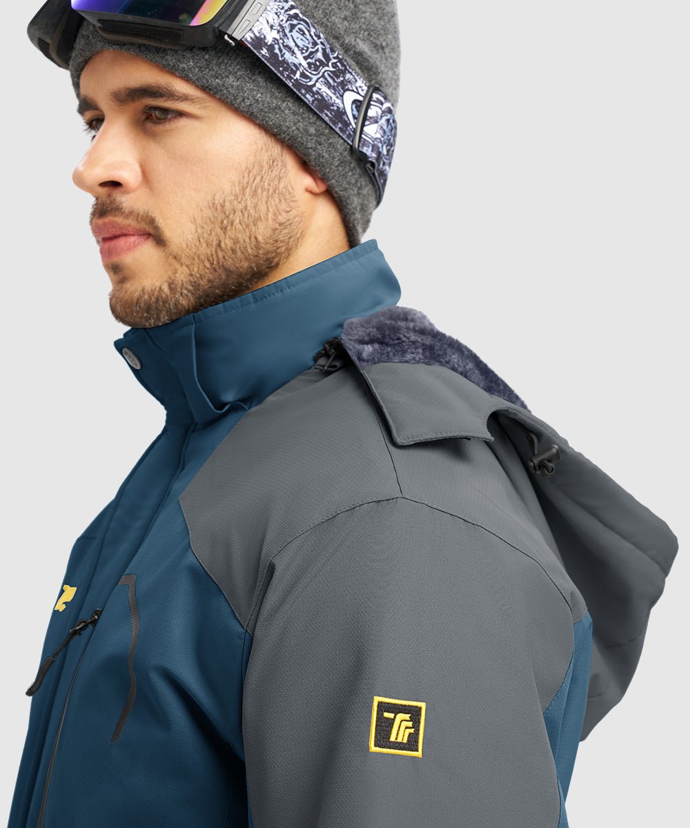 Men's Water Resistant Skiing Windbreaker Hooded Jacket