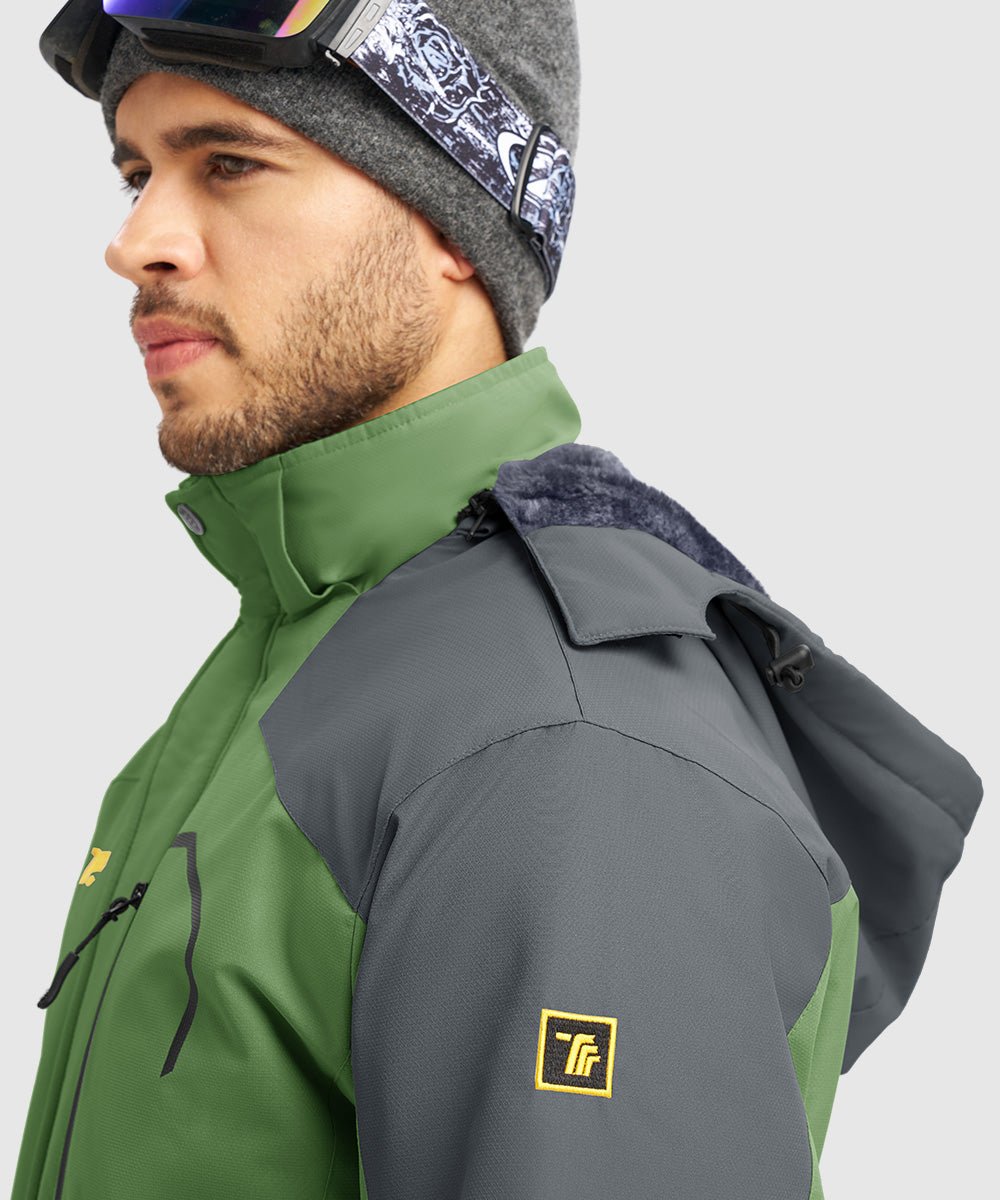 Men's Water Resistant Skiing Windbreaker Hooded Jacket