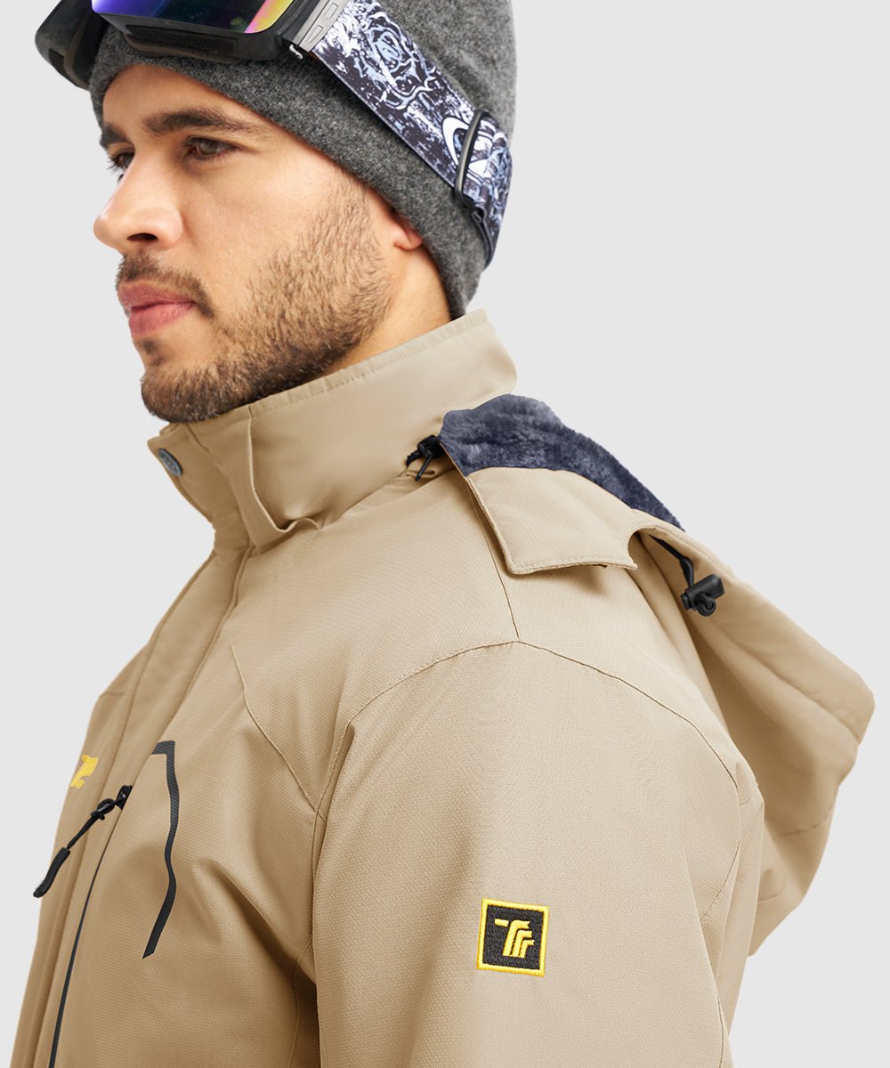 Men's Water Resistant Skiing Windbreaker Hooded Jacket