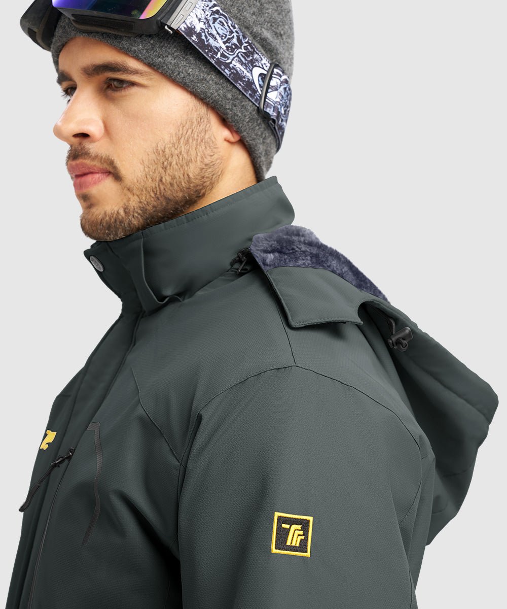 Men's Water Resistant Skiing Windbreaker Hooded Jacket