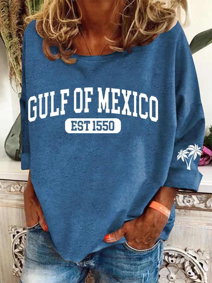 Women's Gulf Of Mexico Print Casual Sweatshirt