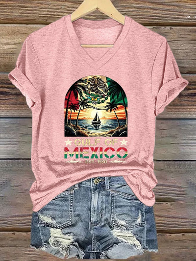 Women's Retro Gulf Of Mexico Est 1550 Print T-Shirt
