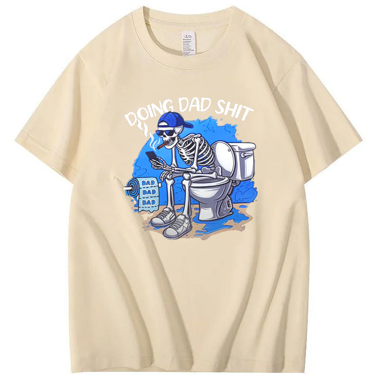 Doing Dad Shit  Pattern Print Crew Neck T-Shirt