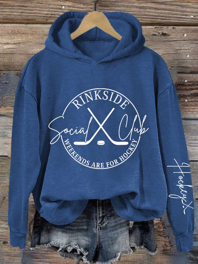 Women's Hockey Season Print Casual Sweatshirt