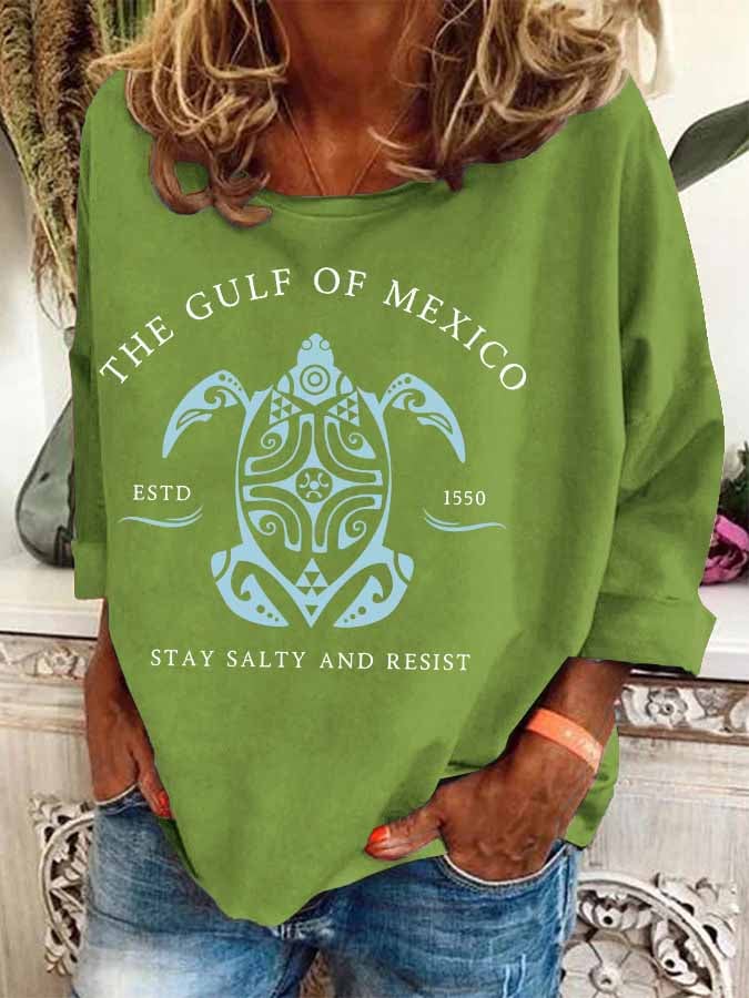 Women's Gulf Of Mexico Print Casual Sweatshirt