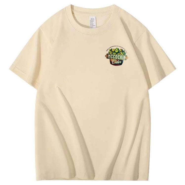 Mccuckin Cider Print Pattern Crew Neck T-Shirt