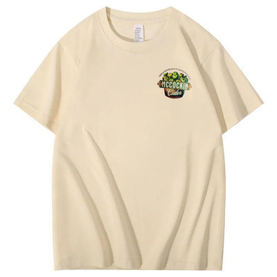 Mccuckin Cider Print Pattern Crew Neck T-Shirt