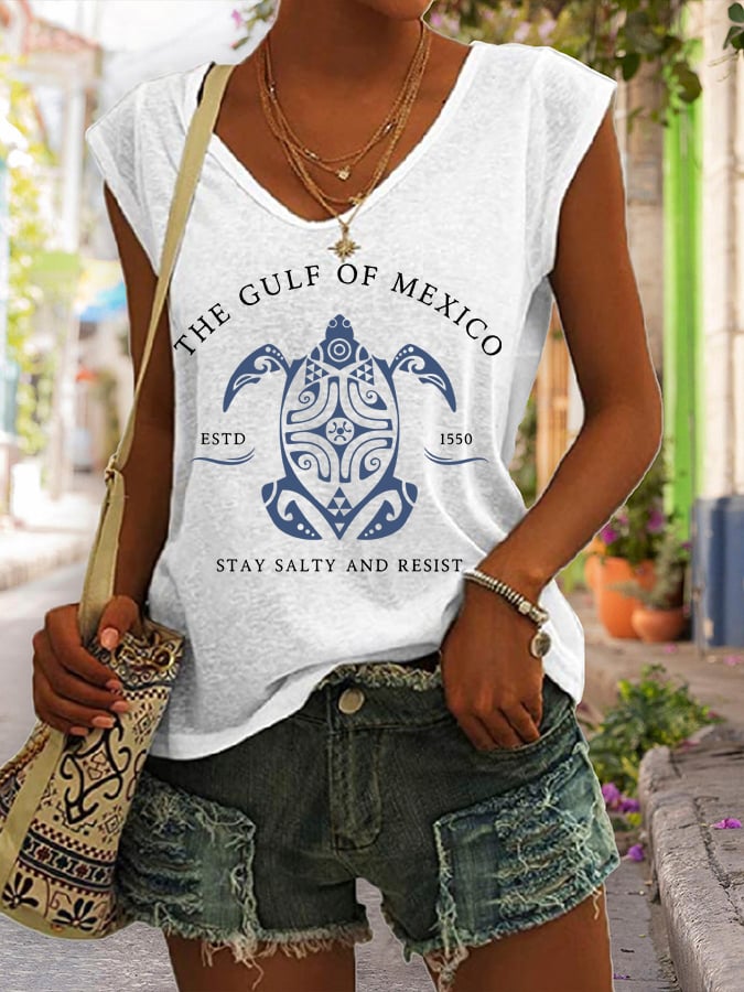 Women's Gulf Of Mexico Print Tank Top