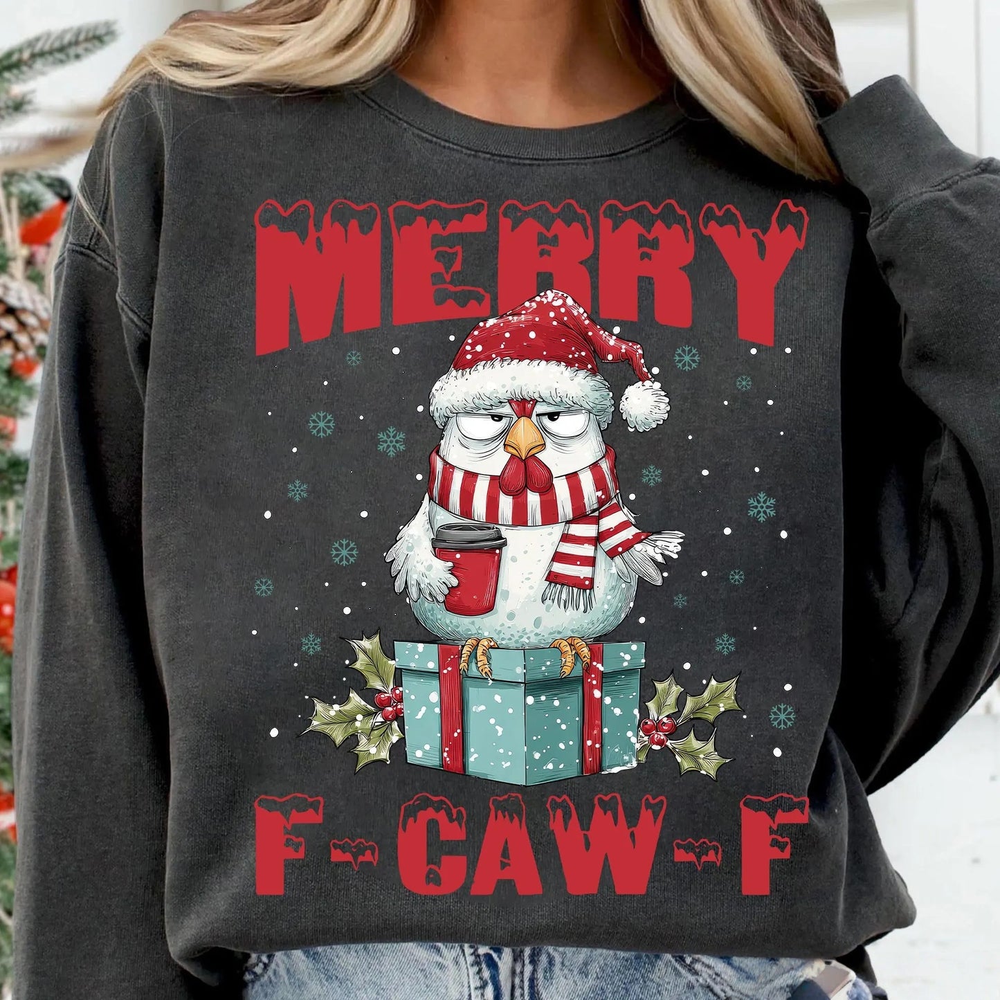 Funny Christmas Sweatshirt F-CAW-F