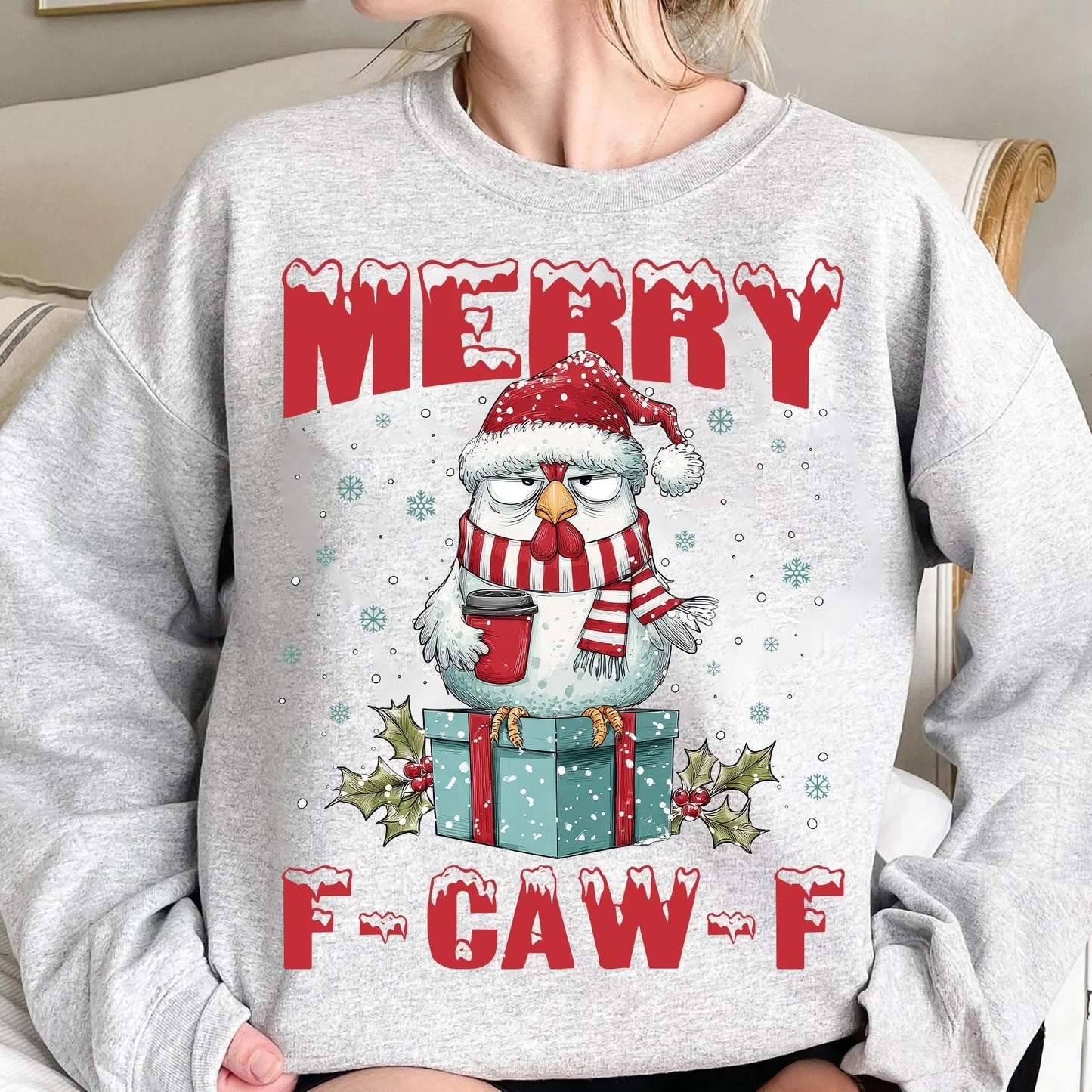 Funny Christmas Sweatshirt F-CAW-F