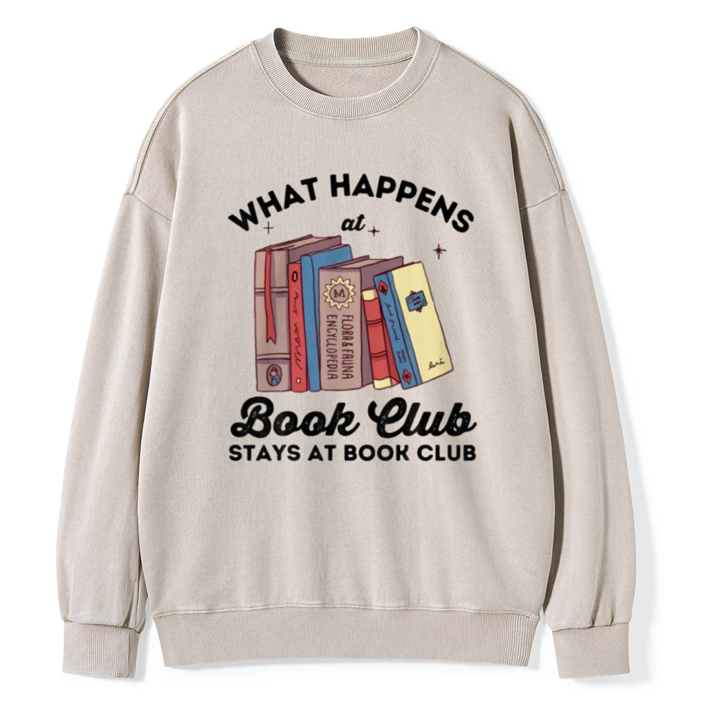 Stays At Book Club Book Unisex Washed Sweatshirt