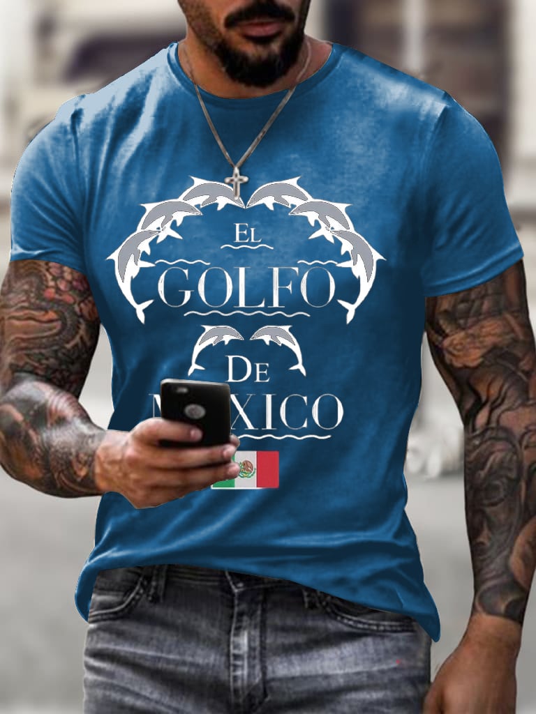 Retro Men's Gulf Of Mexico Print T-Shirt