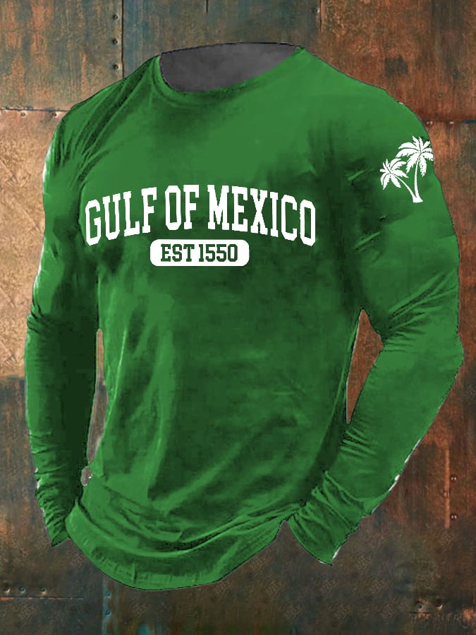 Men's Gulf Of Mexico Print Long Sleeve Top