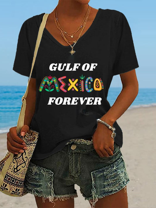 Women's Gulf Of Mexico Print Casual T-Shirt