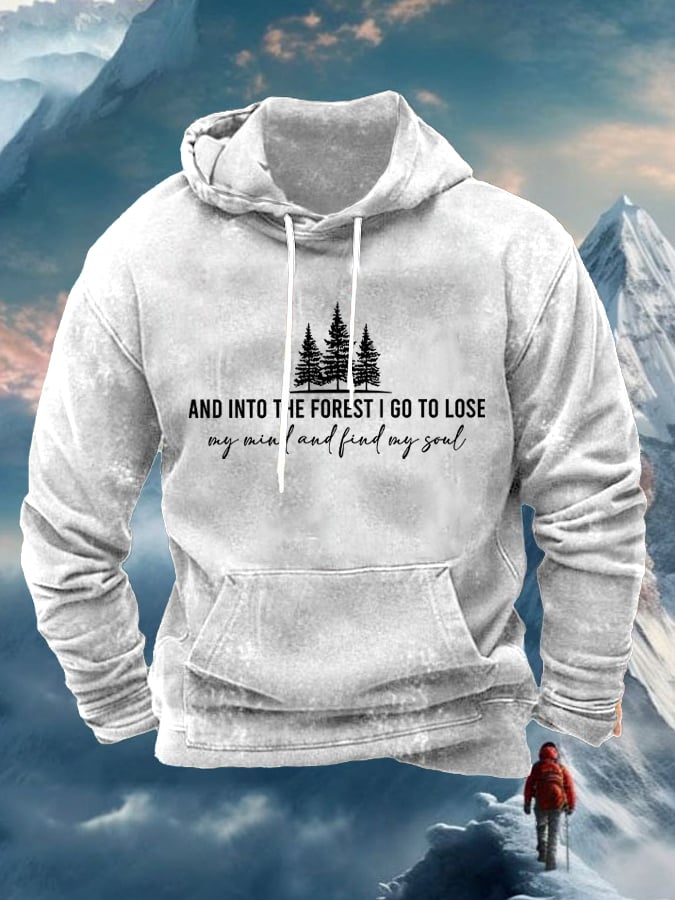 Men's Retro Hiking Outdoors Camping And Into The Forest I Go To Lose My Mind And Find My Soul Hiking Men's Hoodie