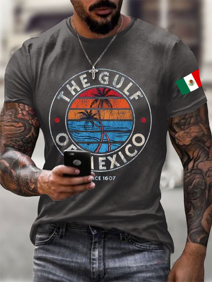 Men's Gulf Of Mexico Print Casual T-shirt