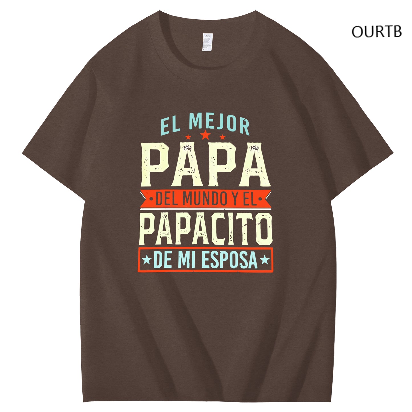 El Mejor Papa Del Mundo Yel Papacito De Mi Esposa Funny Art Pattern Print T-Shirt
