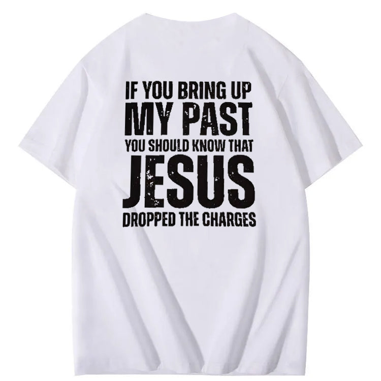 Bring Up My Past Jesus Pattern Print Crew Neck T-Shirt