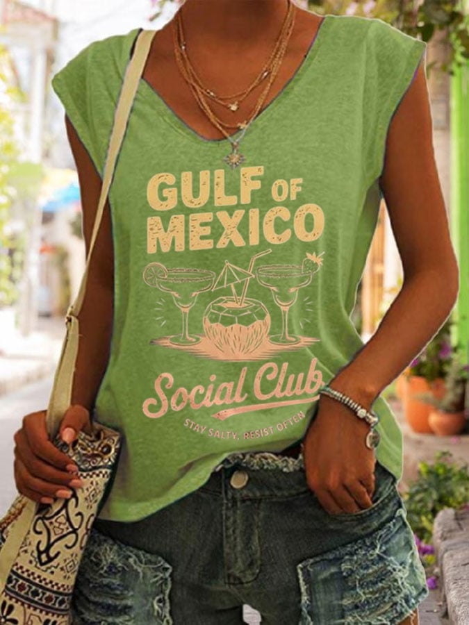 Women's Gulf Of Mexico Print Casual Vest