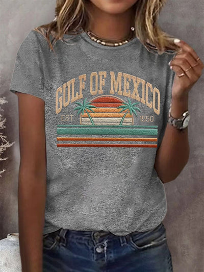 Women's Retro Gulf of Mexico Print T-Shirt
