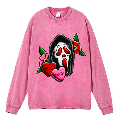 Hello Sidney Unisex Casual Washed Printed Round Neck Sweatshirt