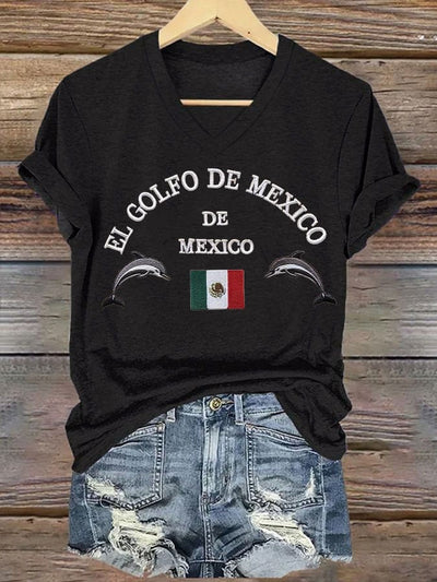 Women's Retro Gulf Of Mexico Print T-Shirt