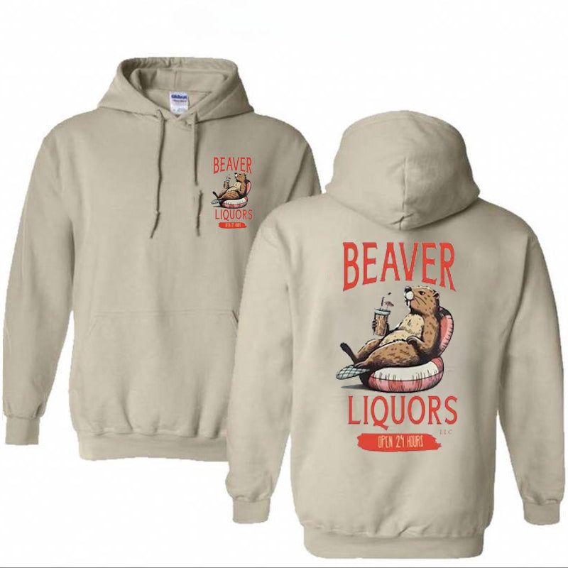 Beaver Liquors Pattern Printed Classics Hooded Sweatshirt