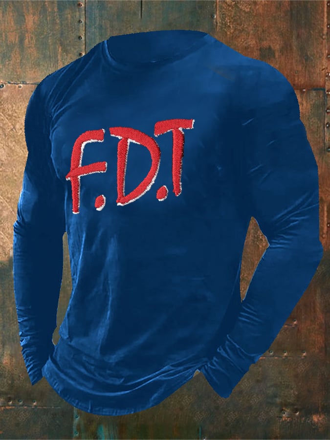 Men'S Retro FDT Print T-Shirt