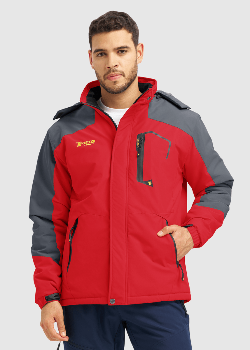 Men's Water Resistant Skiing Windbreaker Hooded Jacket