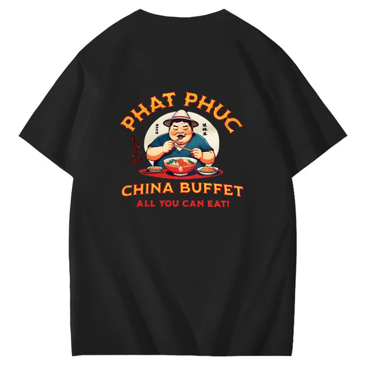 Phat Phuc China Buffet Art Pattern Print T-Shirt