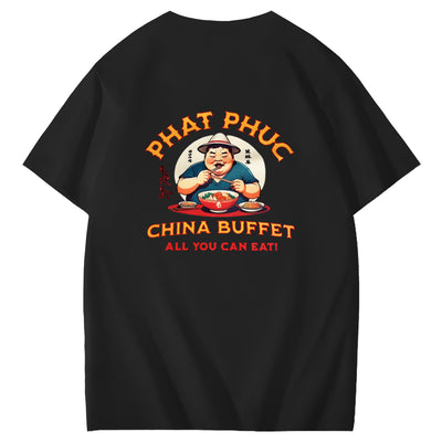 Phat Phuc China Buffet Art Pattern Print T-Shirt