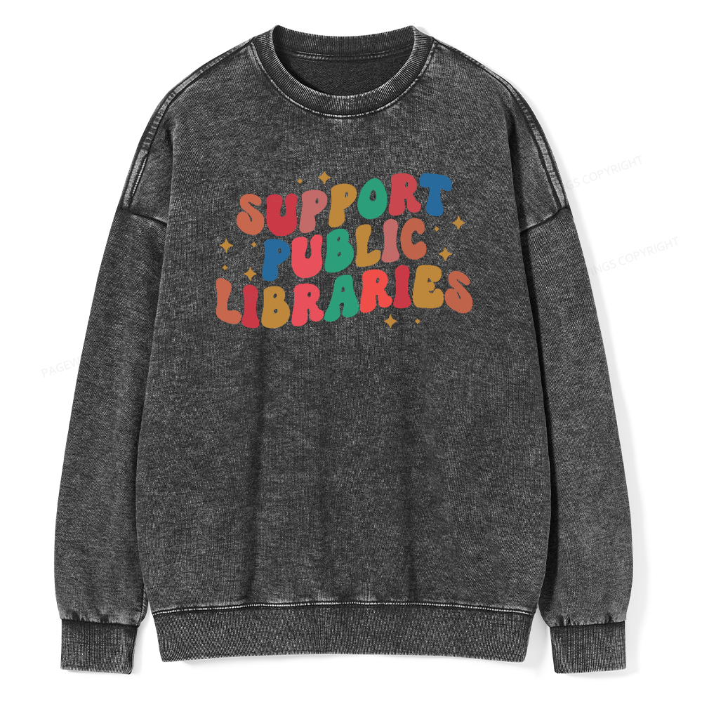 Public Library Sweatshirt Unisex Washed Sweatshirt